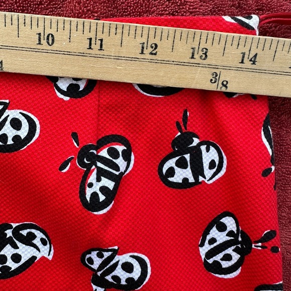 Talbots Stretch Midi Skirt  A-Line Women's‎ Size 6 Red Black Ladybug Print EUC - Picture 8 of 9